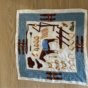 Equestrian Print Silk Scarf